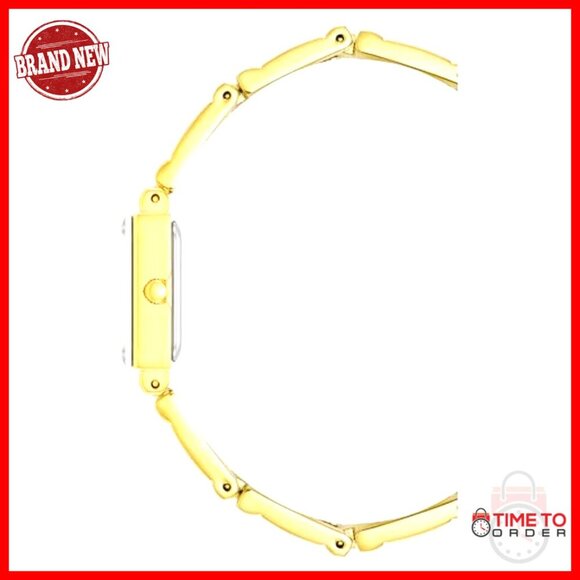 Gold-Tone Rectangular Watch Elegant Minimal Chic Japanese Quartz Movement main image 5